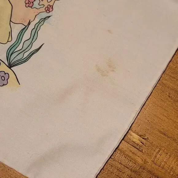 Vtg 1980s 90s Disney The Little Mermaid Flat Bed Sheet & Pillowcase - Picture 5 of 5